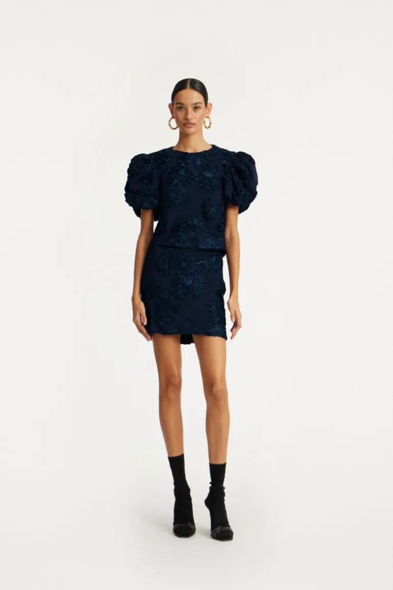 3d Mesh Sleeveless Top Dark Blue