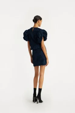 3d Mesh Sleeveless Top Dark Blue