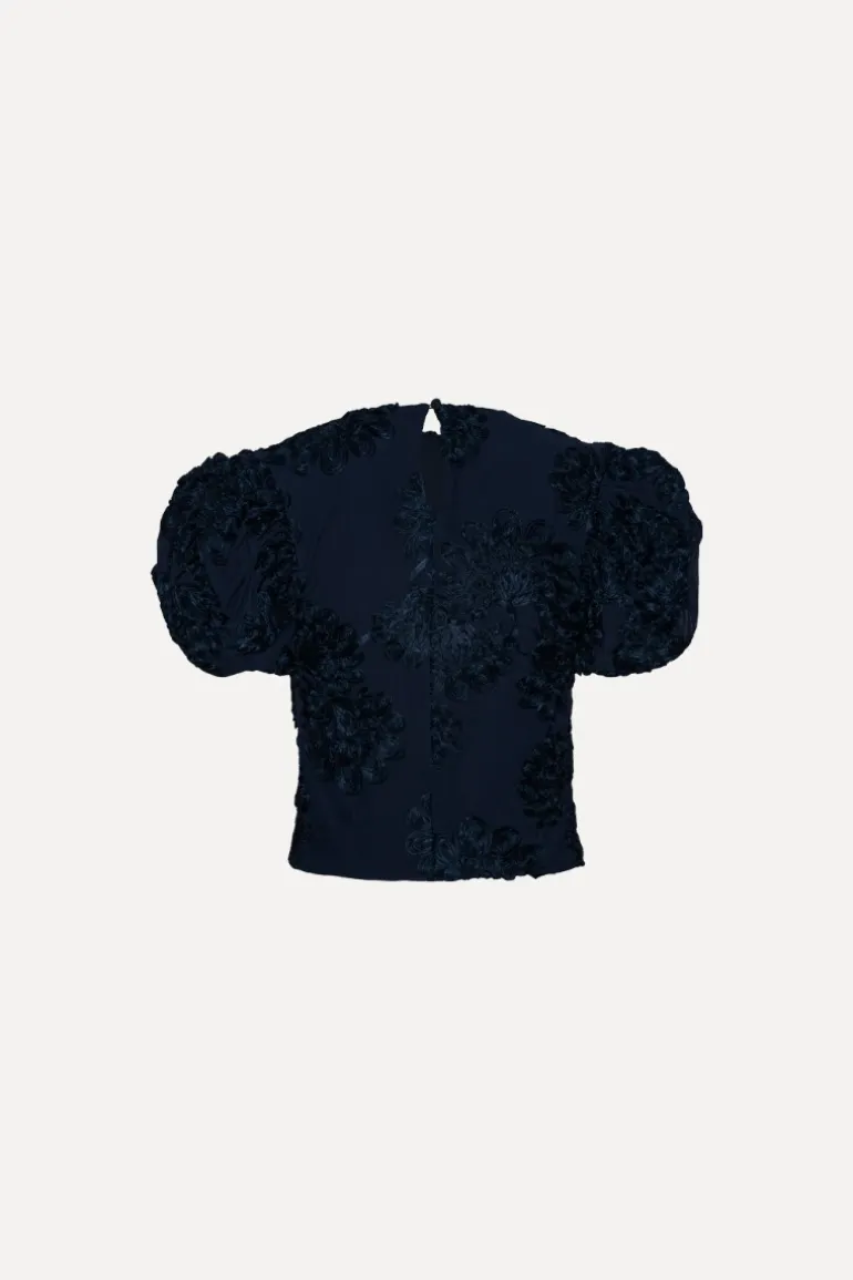 3d Mesh Sleeveless Top Dark Blue