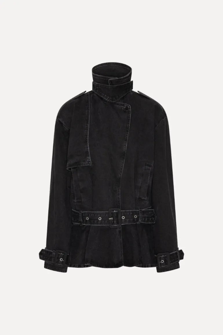 Denim Biker Jacket Black