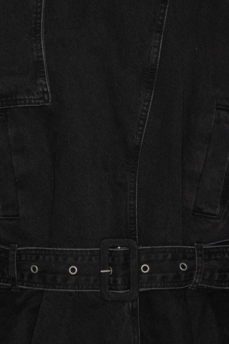 Denim Biker Jacket Black