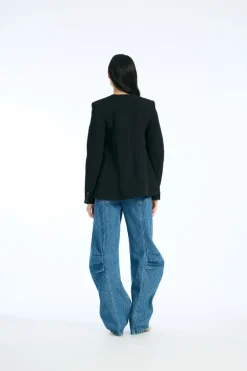 Denim Cargo Pants Medium Blue