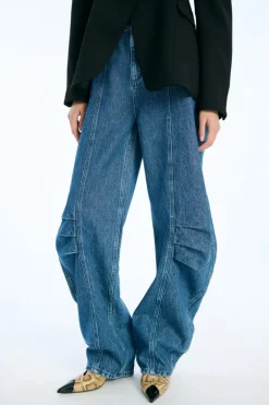 Denim Cargo Pants Medium Blue