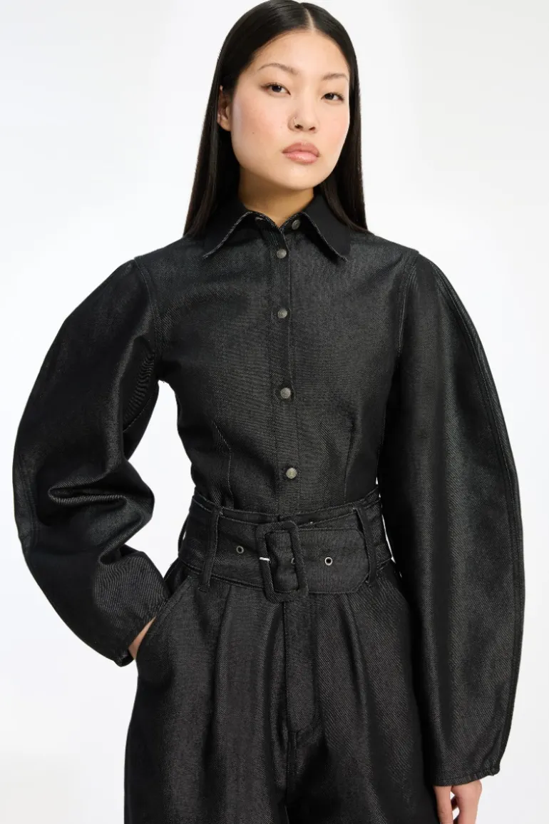 Denim Fitted Shirt Black