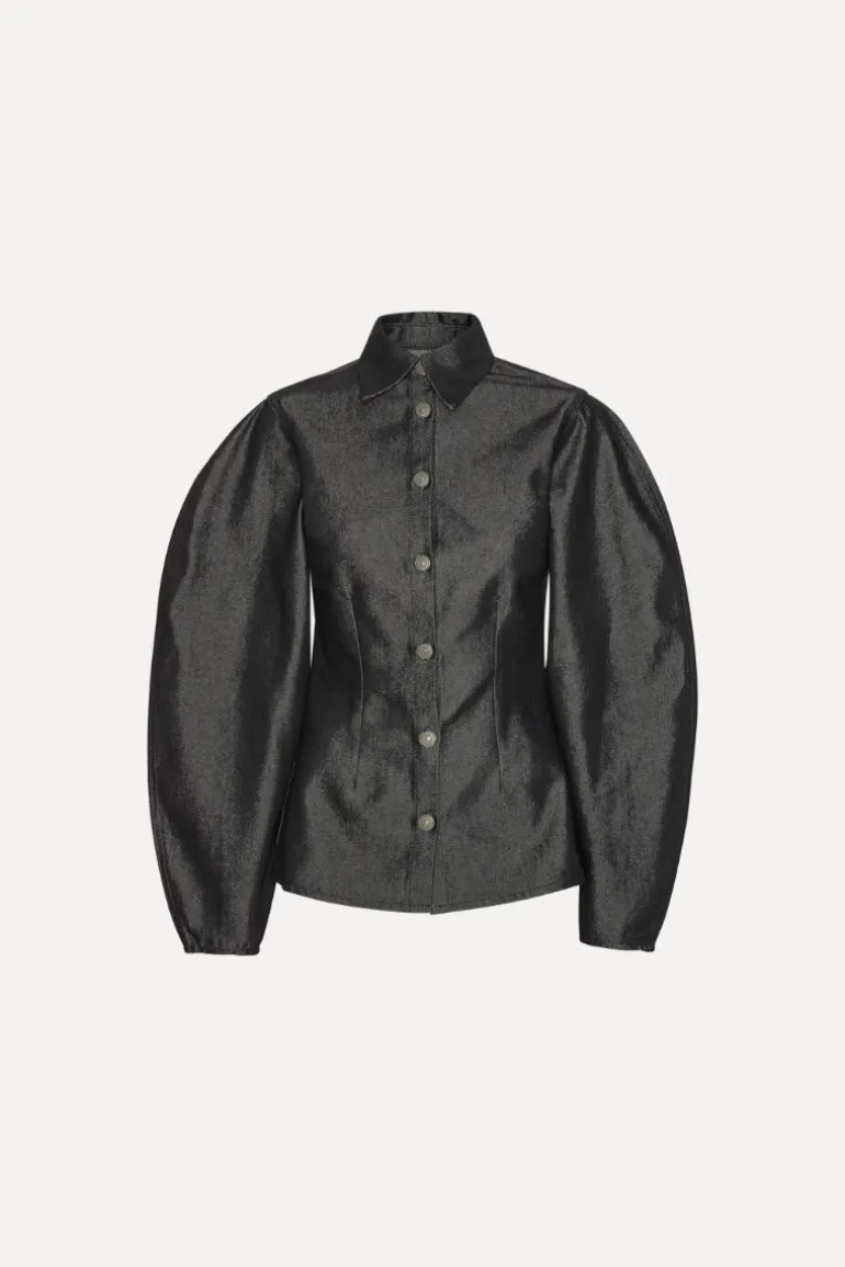 Denim Fitted Shirt Black