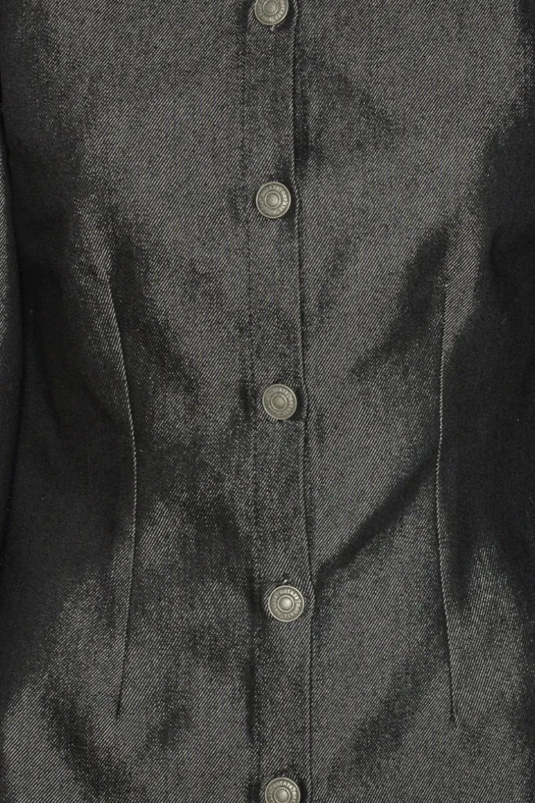 Denim Fitted Shirt Black