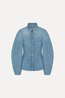 Denim Fitted Shirt Light Blue Denim