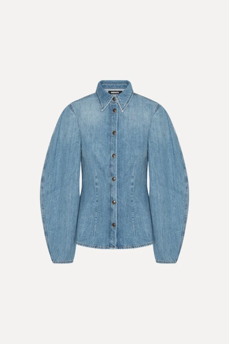 Denim Fitted Shirt Light Blue Denim