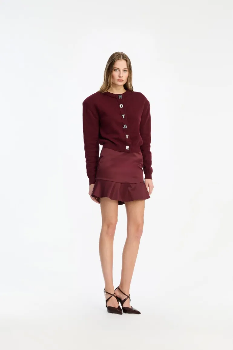 Firm Knit Cardigan Burgundy