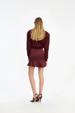 Firm Knit Cardigan Burgundy