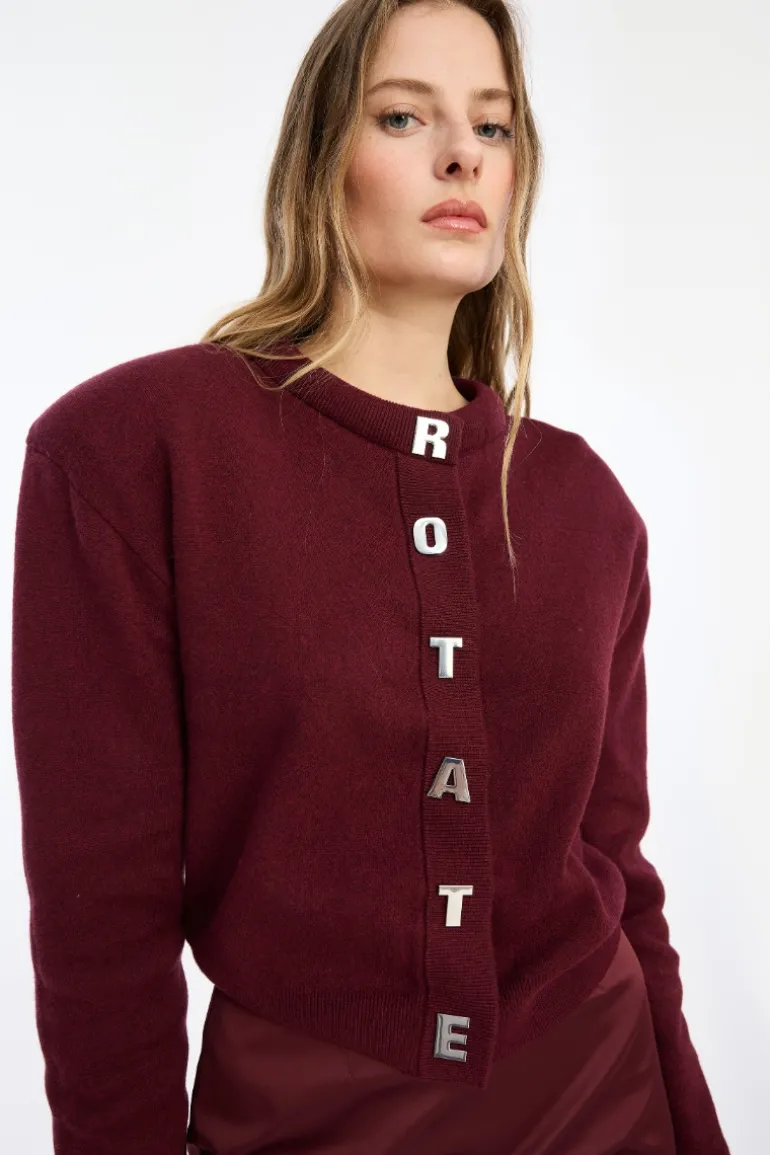 Firm Knit Cardigan Burgundy