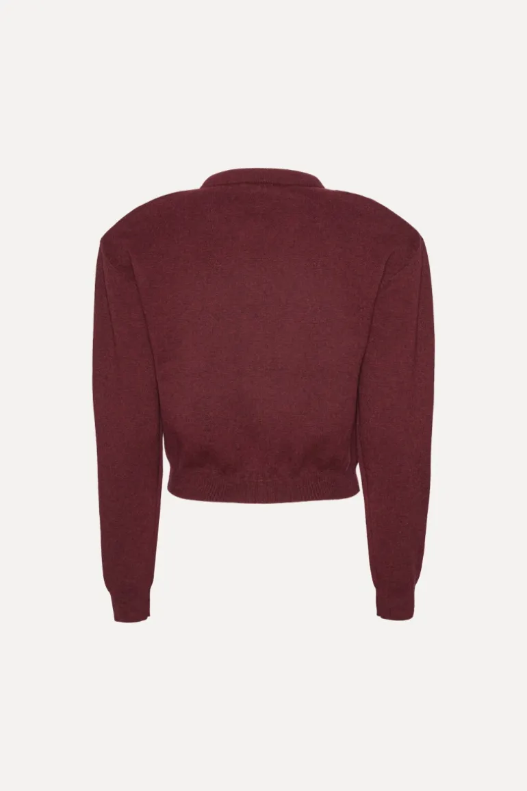 Firm Knit Cardigan Burgundy