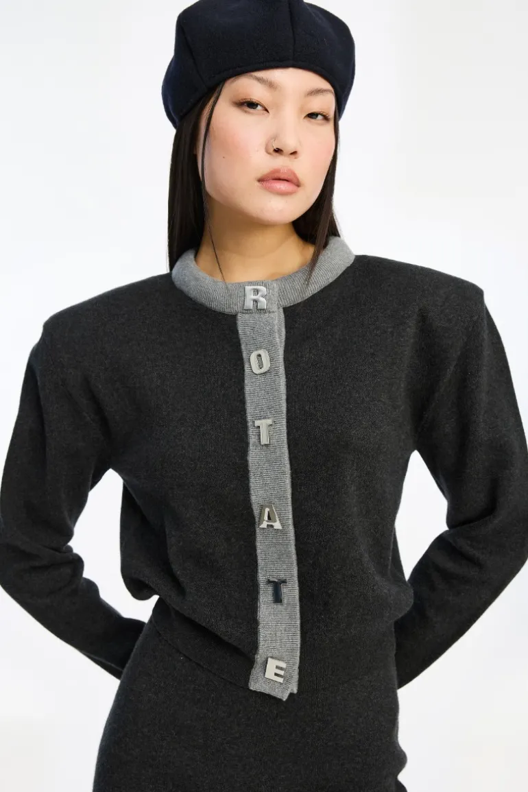 Firm Knit Cardigan Dark Grey