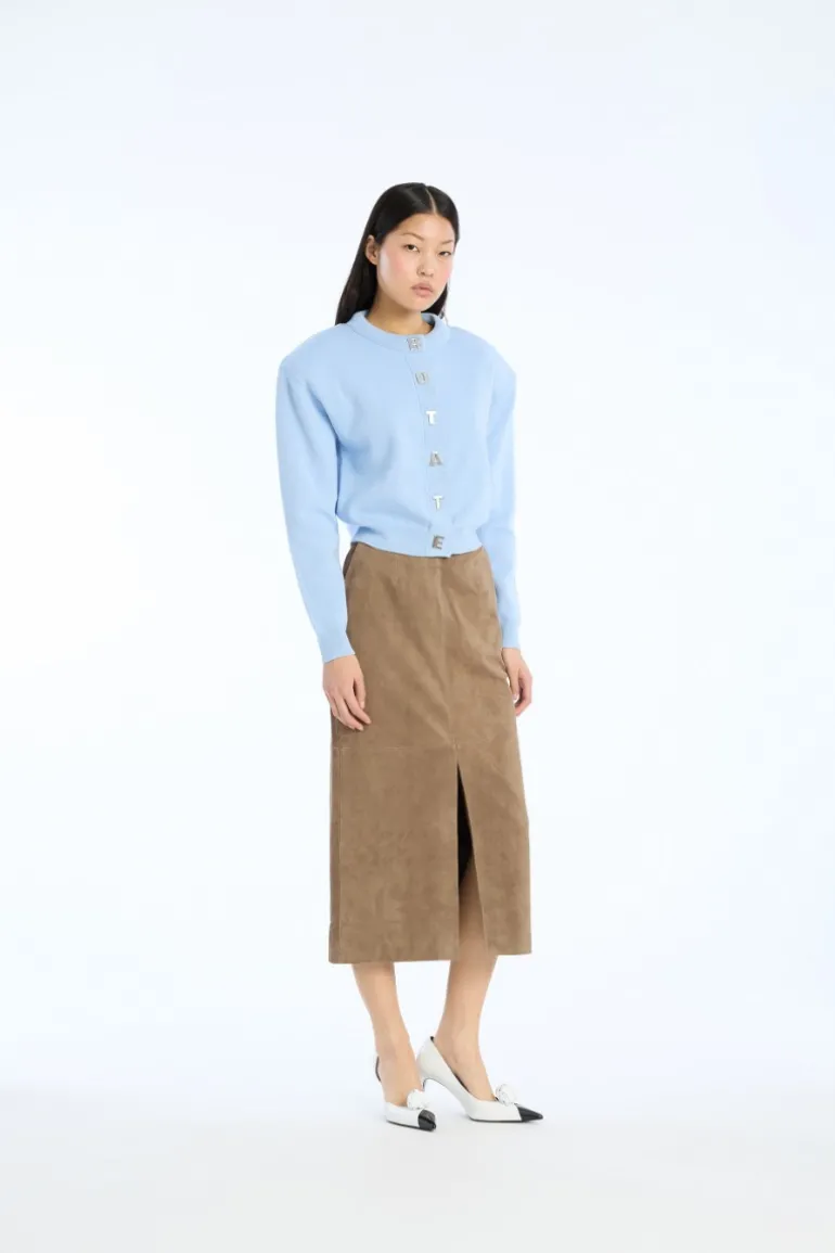 Firm Knit Cardigan Light Blue