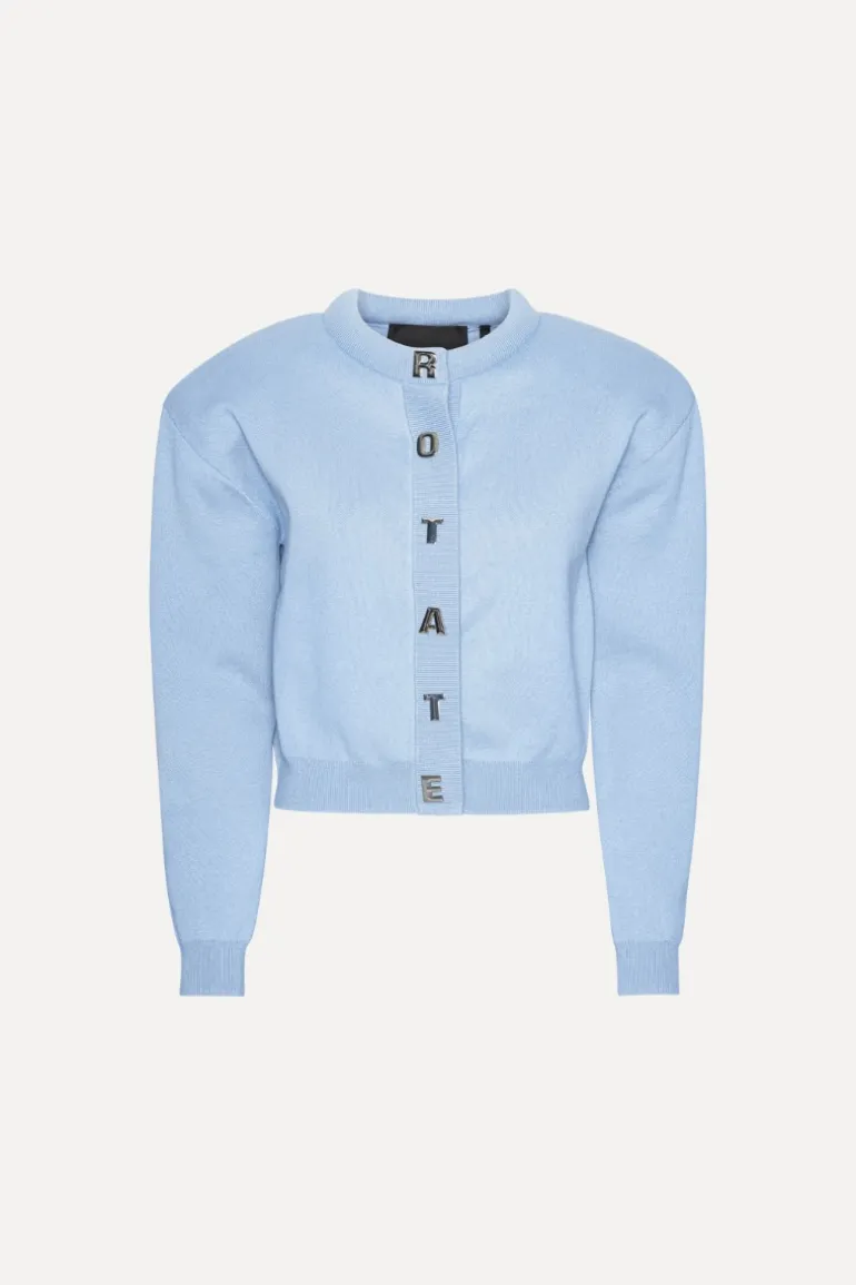 Firm Knit Cardigan Light Blue