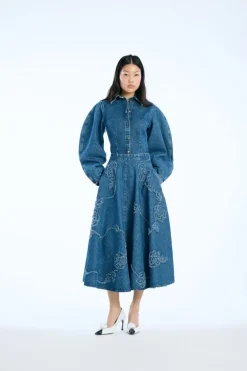 Fitted Denim Shirt Medium Blue