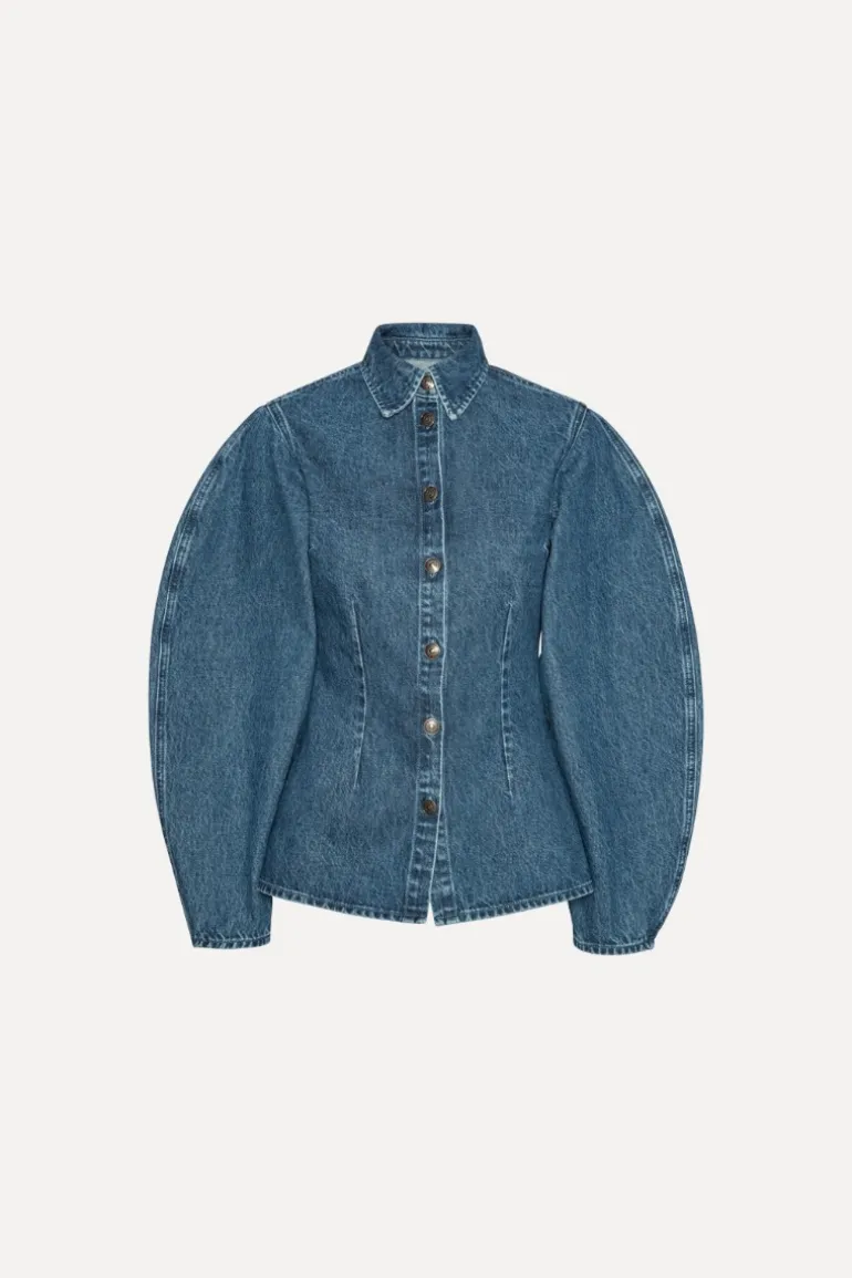 Fitted Denim Shirt Medium Blue