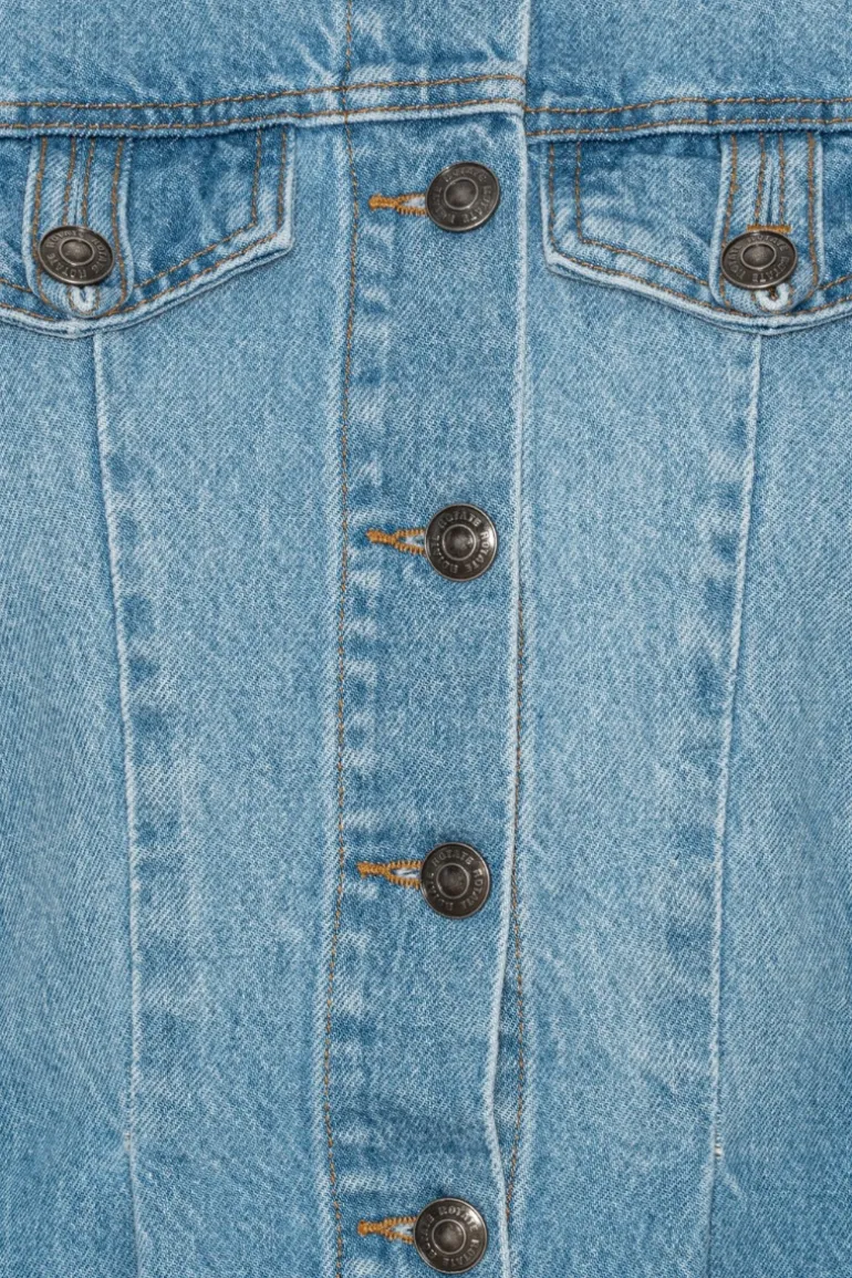 Flared Denim Top Blue