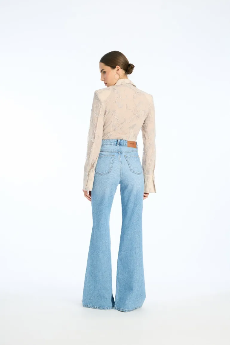 Flared Highwaisted Jeans Blue