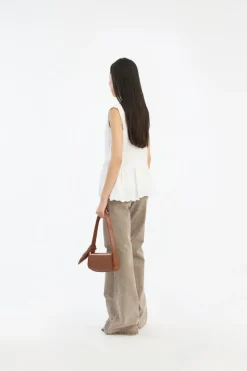 Flared Highwaisted Jeans Taupe