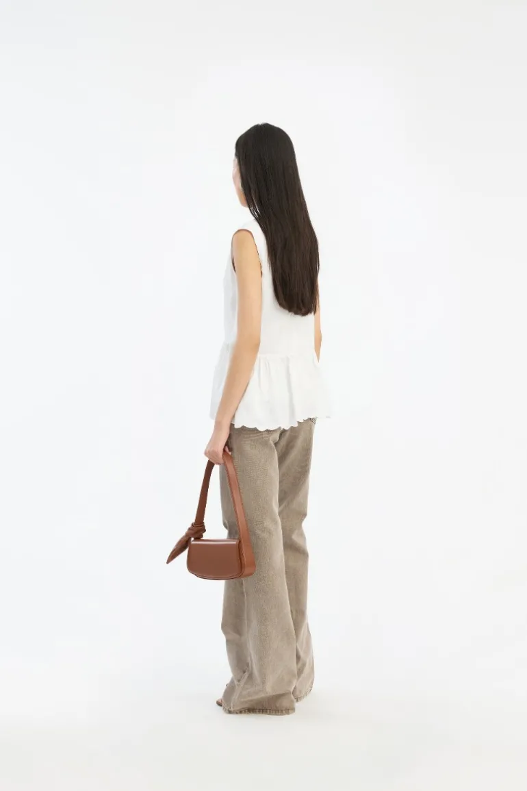 Flared Highwaisted Jeans Taupe