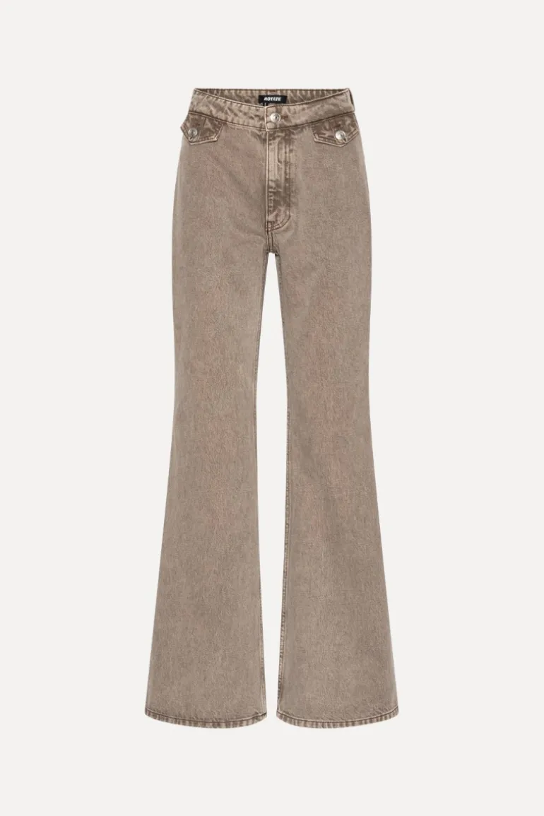 Flared Highwaisted Jeans Taupe