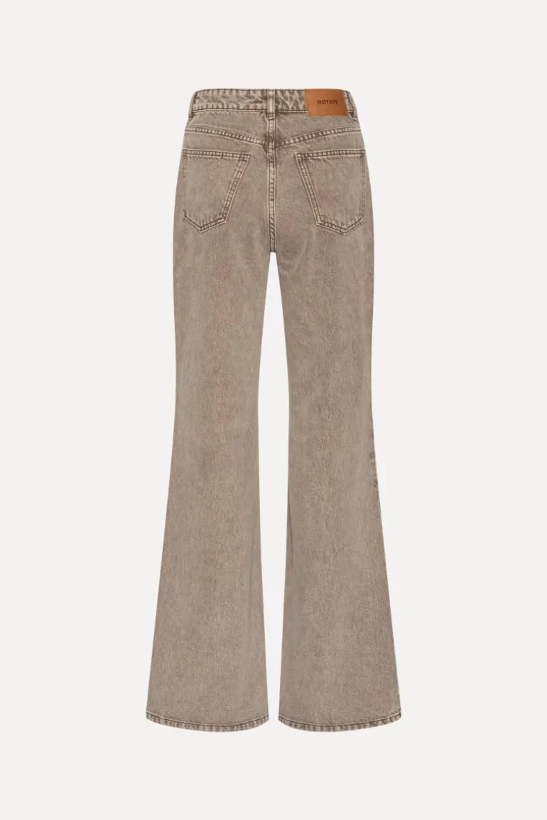 Flared Highwaisted Jeans Taupe