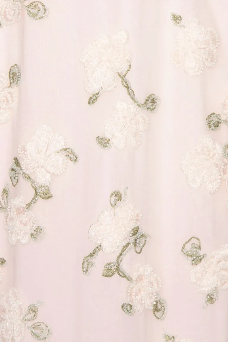 Flower Beads Maxi Dress Light Pink