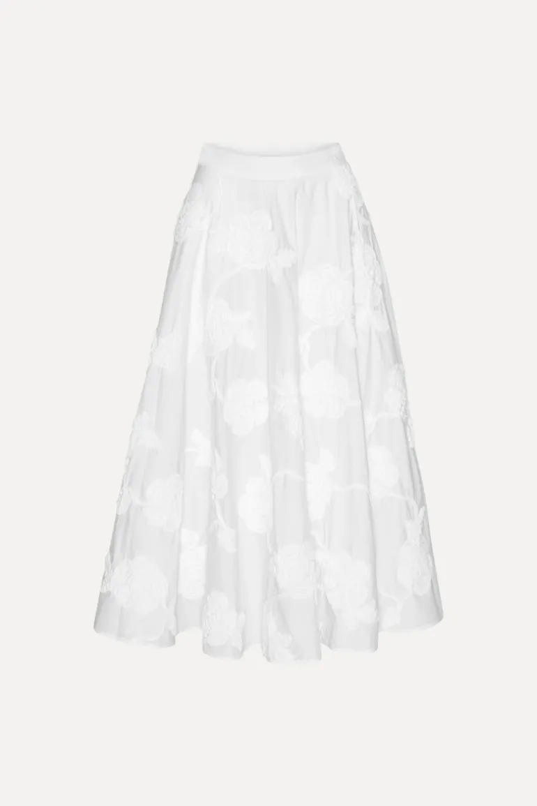 Flower Maxi Skirt Bright White