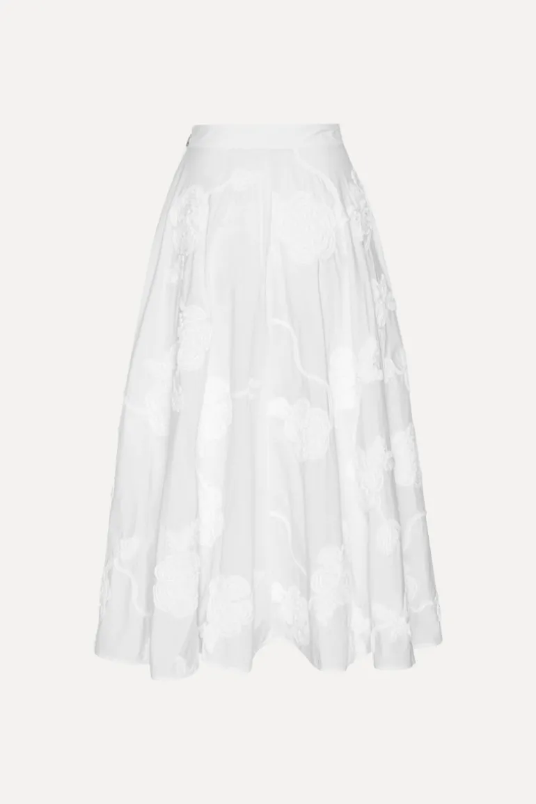 Flower Maxi Skirt Bright White