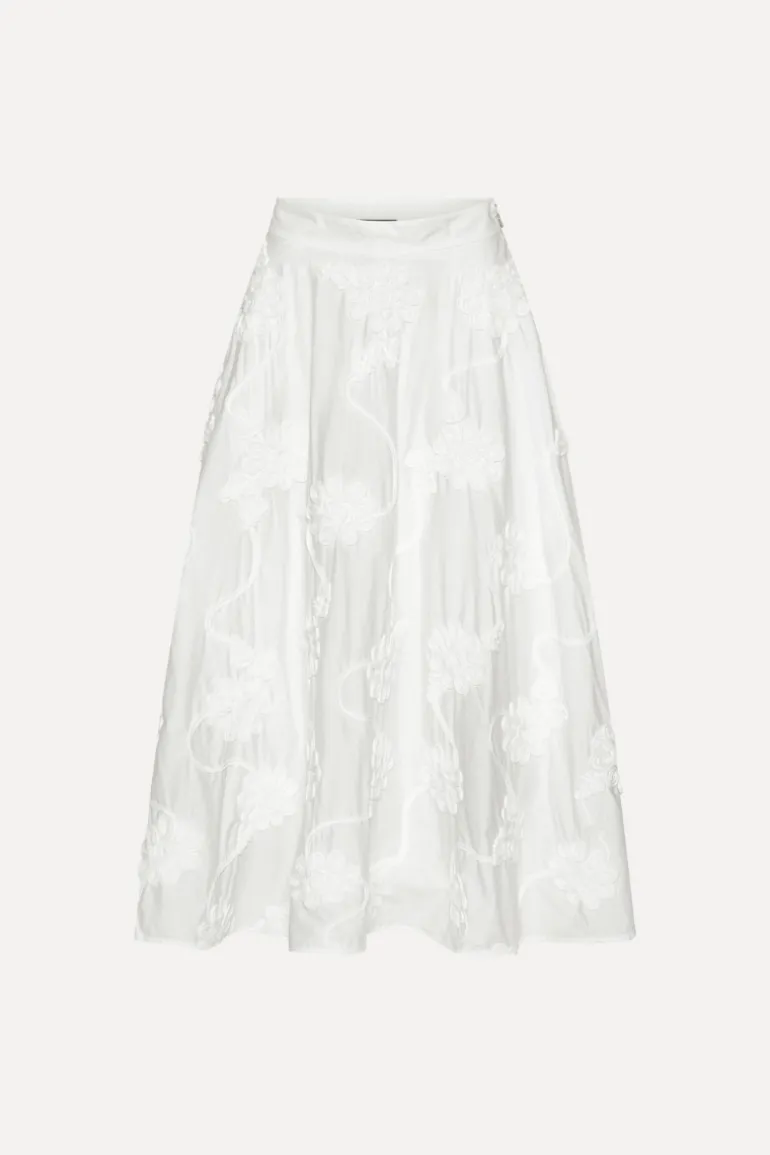 Flower Maxi Skirt Bright White