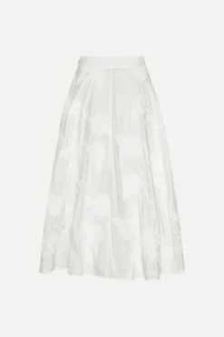 Flower Maxi Skirt Bright White