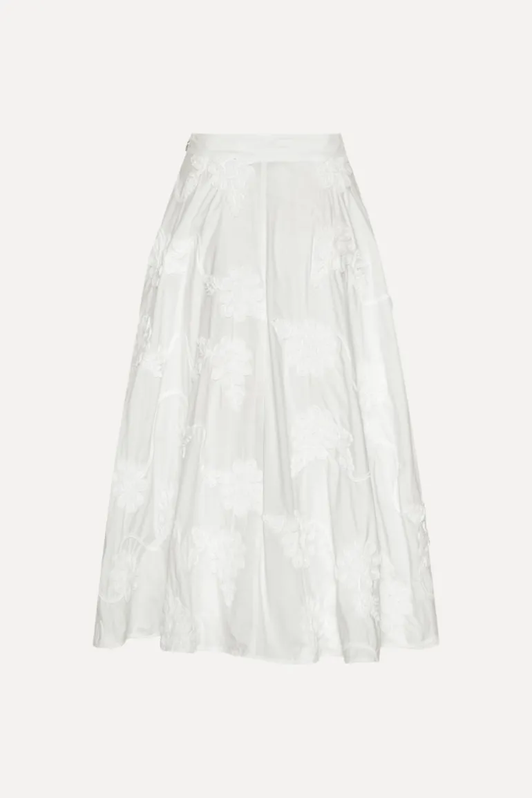 Flower Maxi Skirt Bright White