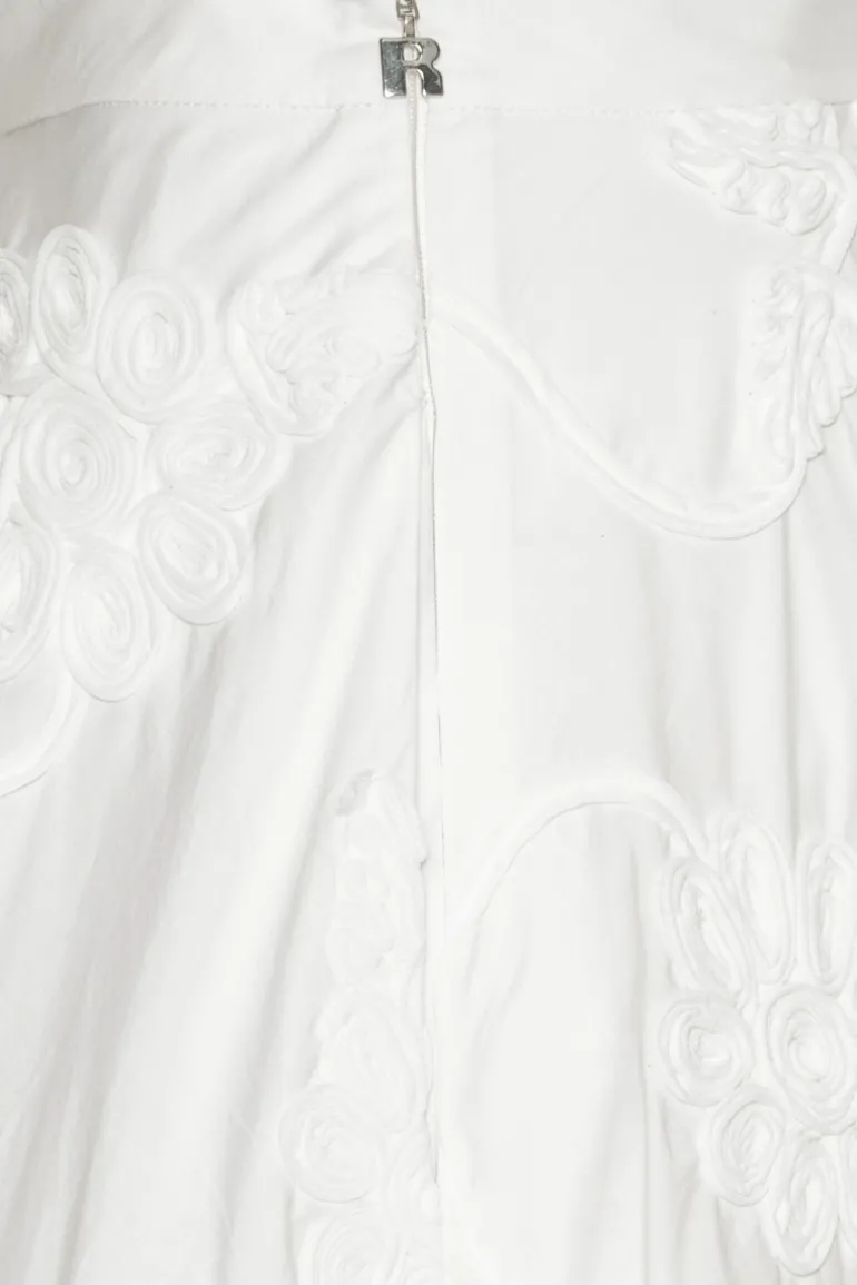 Flower Maxi Skirt Bright White