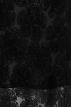 Flower Mesh Maxi Dress Black