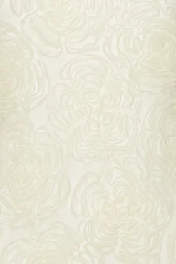 Flower Mesh Maxi Dress Creme White