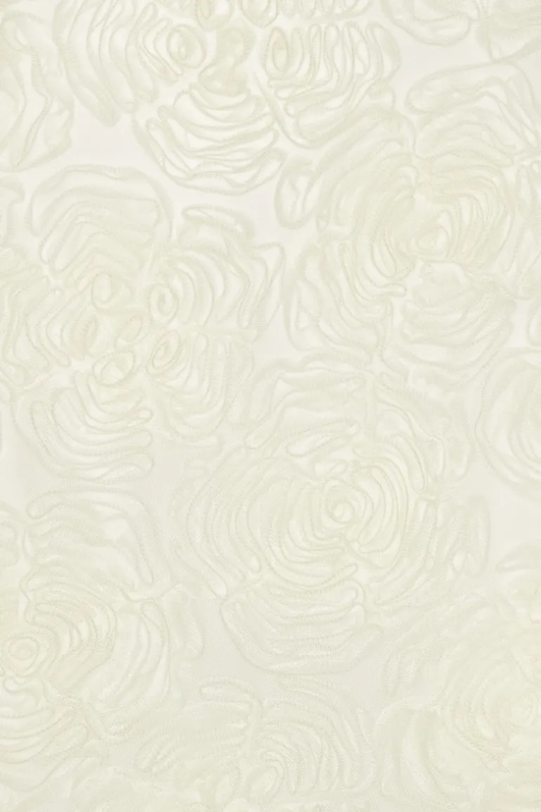 Flower Mesh Mini Dress Creme White