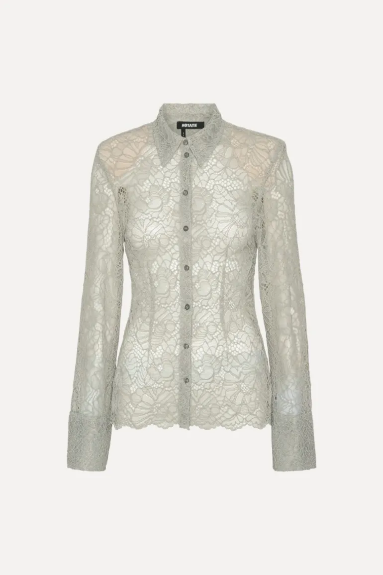 Flower Mesh Shirt Light Grey