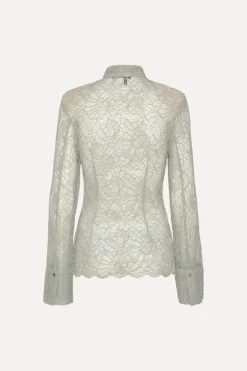 Flower Mesh Shirt Light Grey
