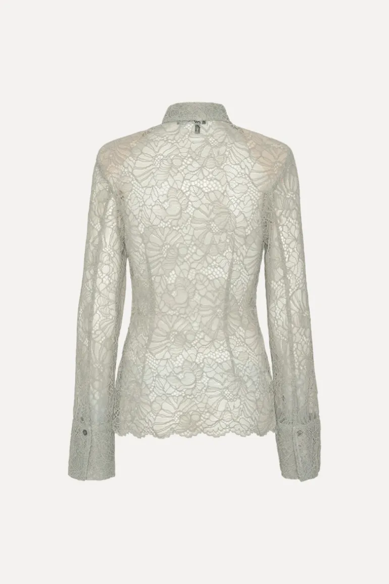 Flower Mesh Shirt Light Grey