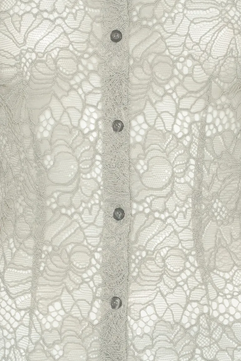 Flower Mesh Shirt Light Grey