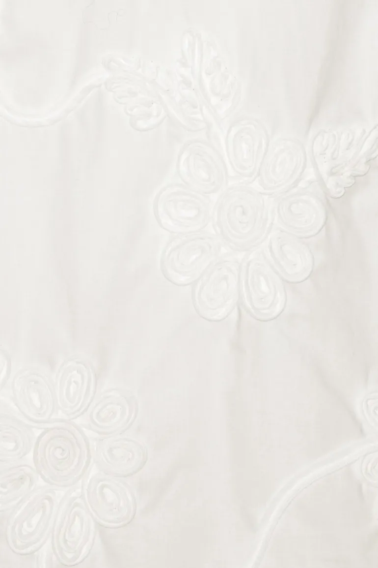 Flower Mini Flared Dress Bright White