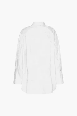 Flower Oversized Shirt Bright White