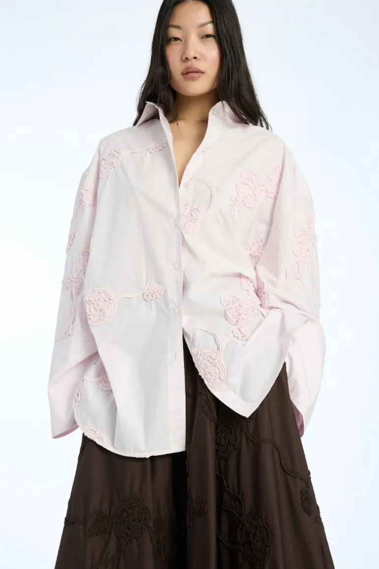 Flower Oversized Shirt Light Pink