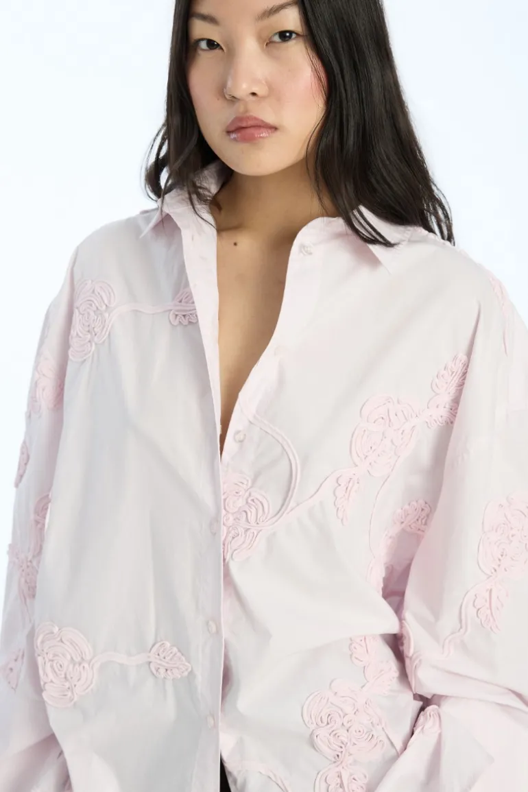 Flower Oversized Shirt Light Pink