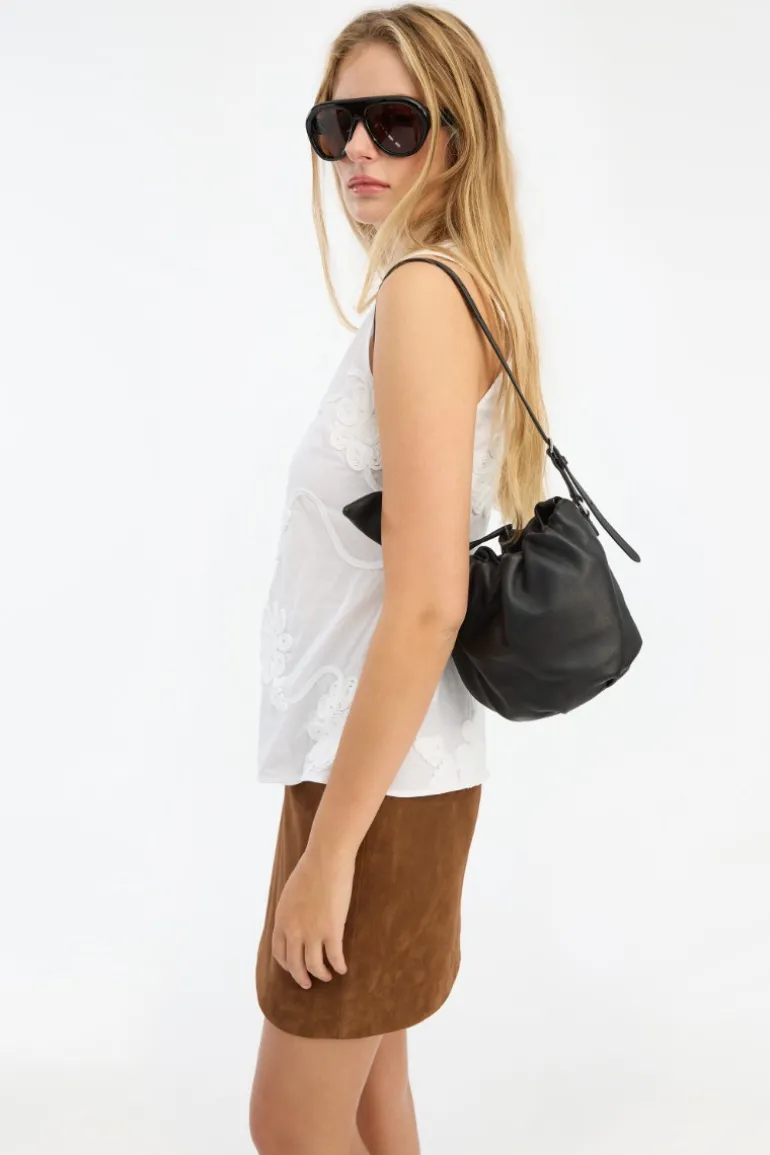 Flower Sleeveless Top Bright White