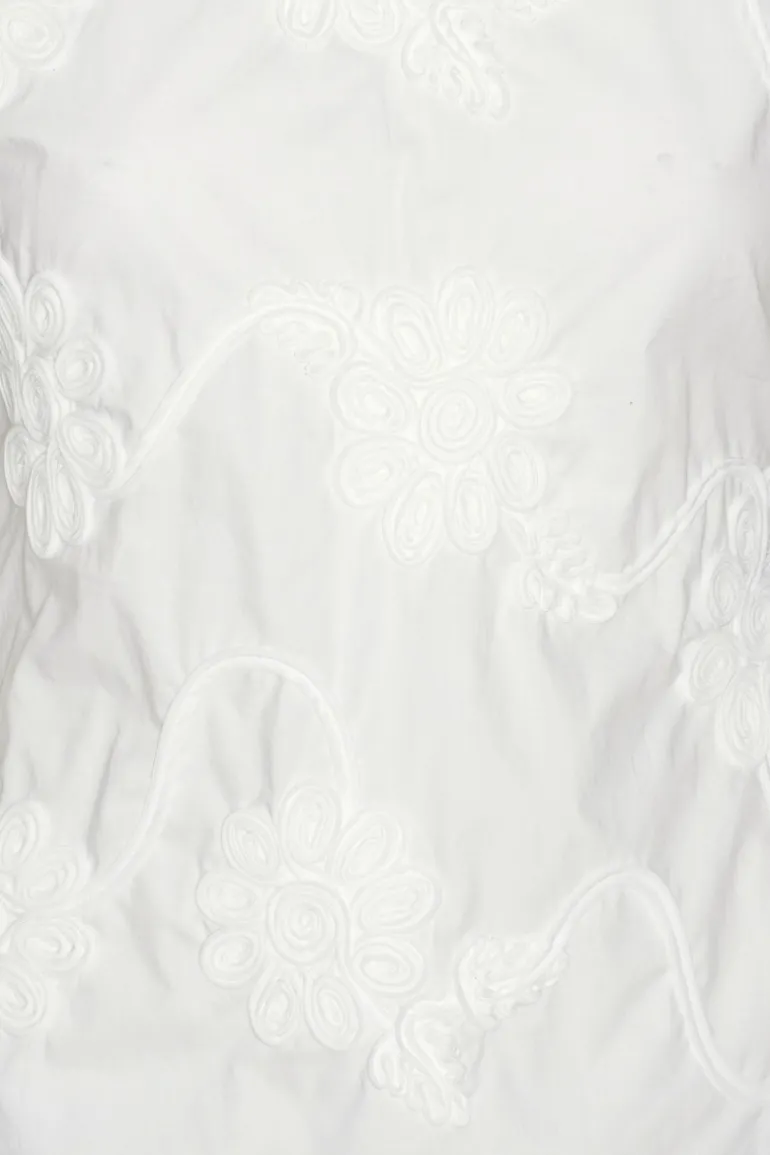 Flower Sleeveless Top Bright White