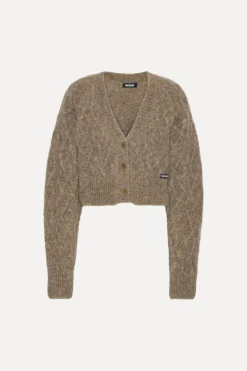 Fluffy Knit Cardigan Brown