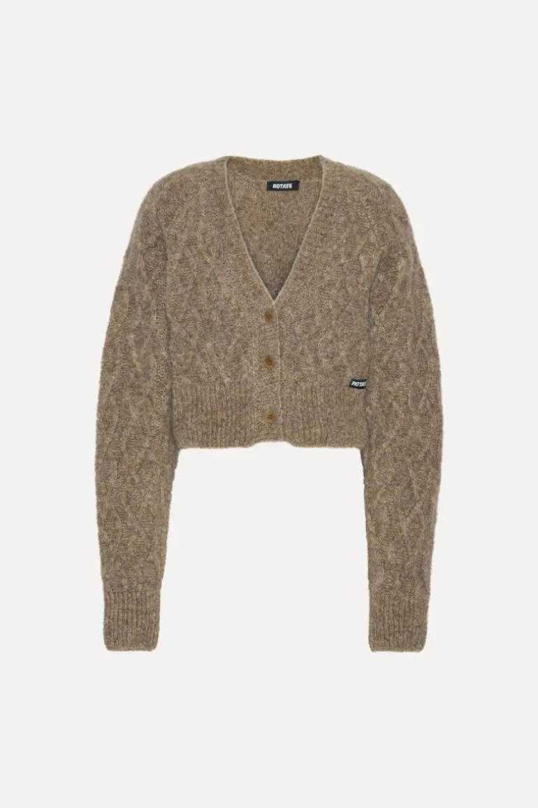 Fluffy Knit Cardigan Brown