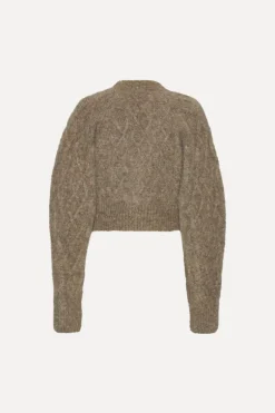 Fluffy Knit Cardigan Brown